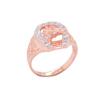 Gold Diamond Horseshoe Ring (Available in Yellow/Rose/White Gold)