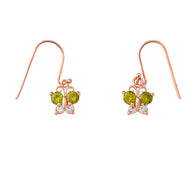 Mini Butterfly with Birthstones Earrings in Gold (Yellow/Rose/White)