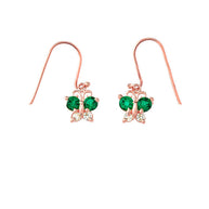 Mini Butterfly with Birthstones Earrings in Gold (Yellow/Rose/White)