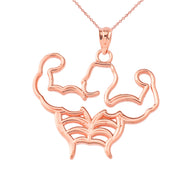 Gold Body Building Muscle Man Pendant Necklace (Available in Yellow/Rose/White Gold)