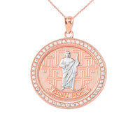 Gold Religious Patron Saint Helena Oval Medallion Pendant Necklace (Available in Yellow/Rose/White) (Copy)