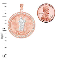 Gold Religious Patron Saint Helena Oval Medallion Pendant Necklace (Available in Yellow/Rose/White) (Copy)