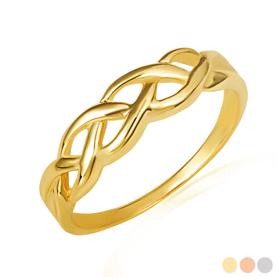 Gold Celtic Trinity Weave Ring (Available in Yellow/Rose/White Gold)
