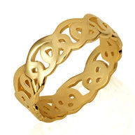 Gold Unisex Timeless Celtic Trinity Knot Ring (Available in Yellow/Rose/White Gold)