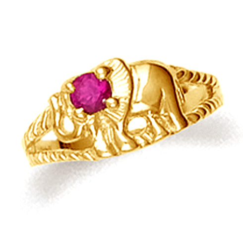 Gold Baby Elephant Ring
