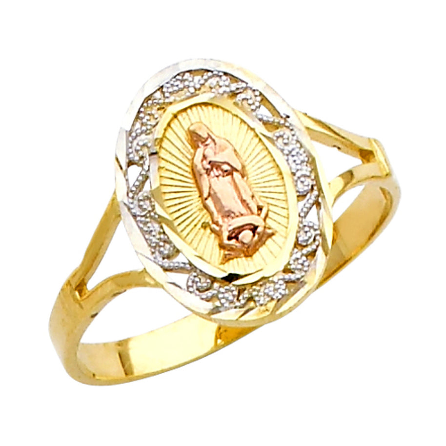 Tri-Tone Our Lady of Guadalupe Gold Ring