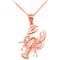 Gold Lobster Ocean Pendant Necklace (Available in Yellow/Rose/White Gold)