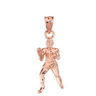 Fight Sports Athletic Boxing Pendant Necklace in Solid Gold (Available in Yellow/Rose/White)