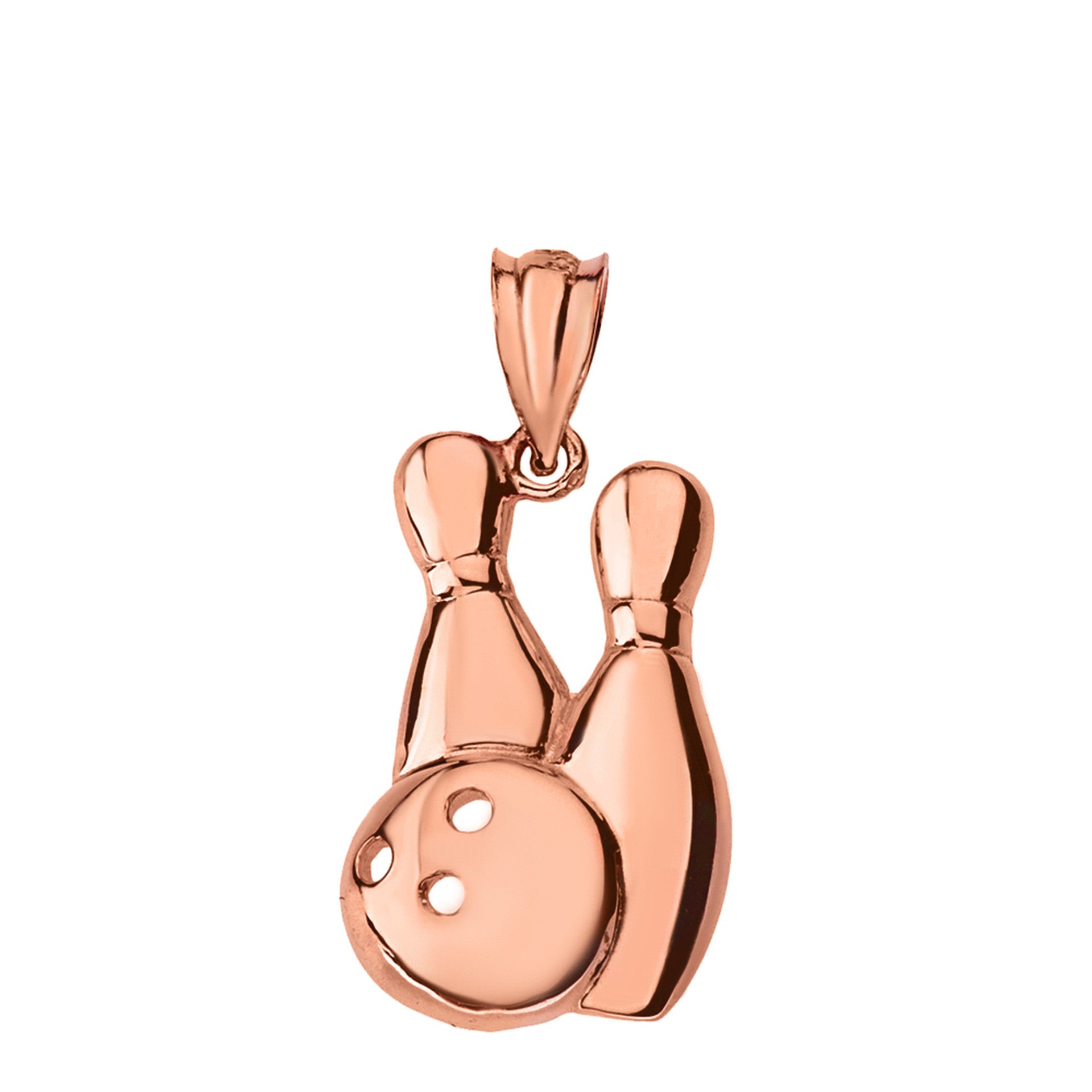 Bowling Pendant Necklace in Solid Gold (Yellow/Rose/White)