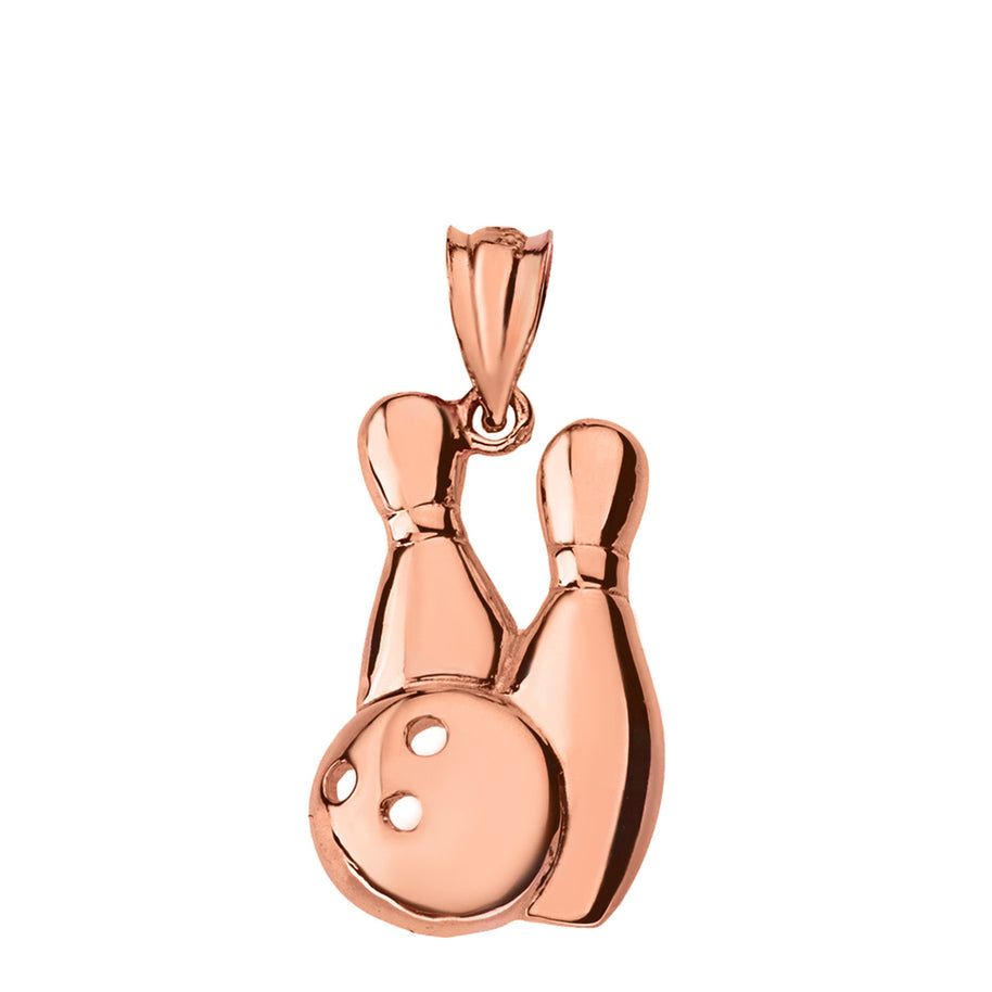 Bowling Pendant Necklace in Solid Gold (Yellow/Rose/White)