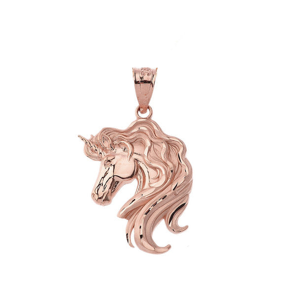 Mythical Unicorn Pendant Necklace in Gold (Available in Yellow/Rose/White Gold)