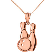 Bowling Pendant Necklace in Solid Gold (Yellow/Rose/White)