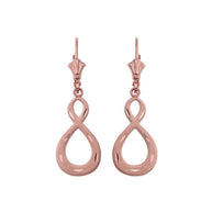 Gold Satin Finish Infinity Leverback Earrings (Available in Yellow/Rose/White Gold)