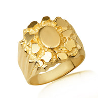 Yellow Gold Men's Solid & Sophisticated Nugget Ring