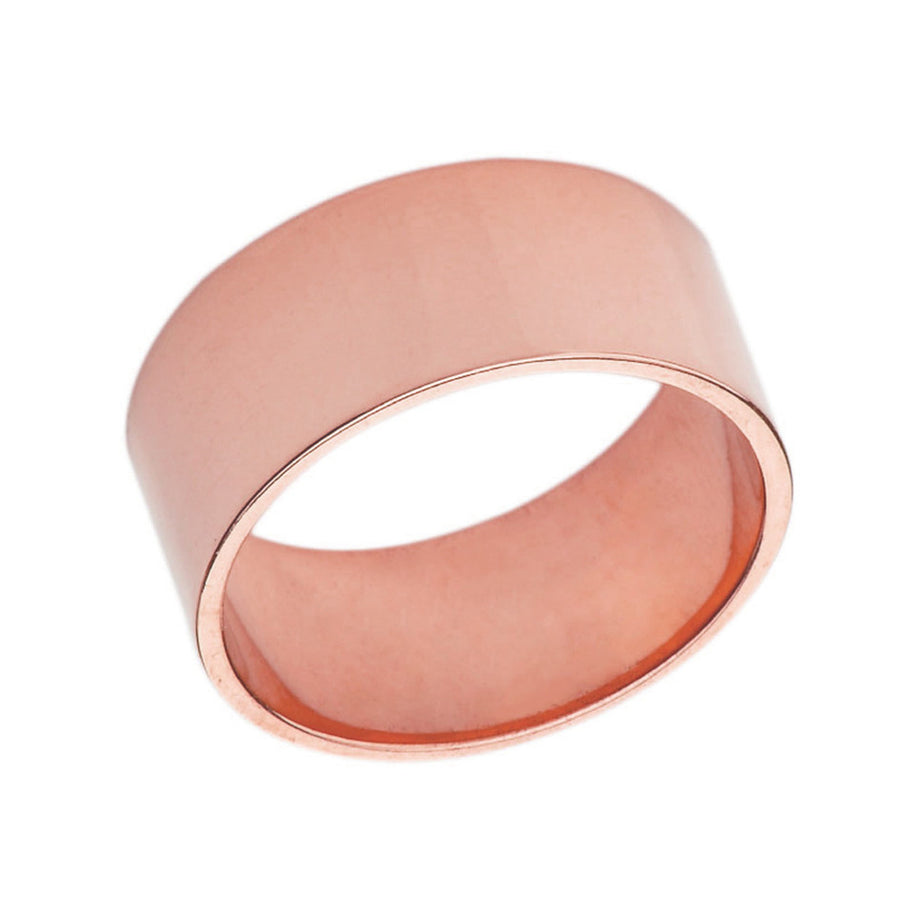 Solid Gold 8mm Flat Wedding Band (Available in Yellow/Rose/White Gold)