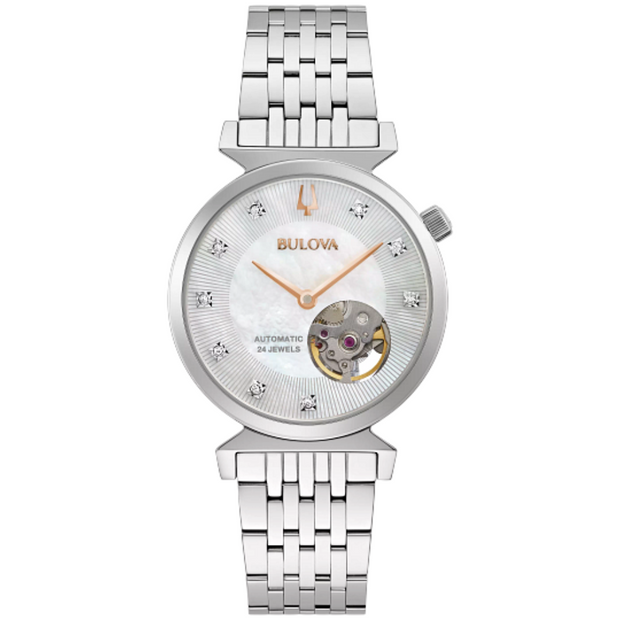 Bulova 96P222 Regatta White Dial Stainless Steel Ladies Watch