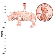 Rhino Pendant Necklace In Gold (Yellow/Rose/White)