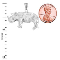 Rhino Pendant Necklace In Gold (Yellow/Rose/White)