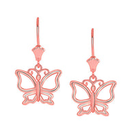 Butterfly Leverback Earrings(Available in Yellow/Rose/White Gold)