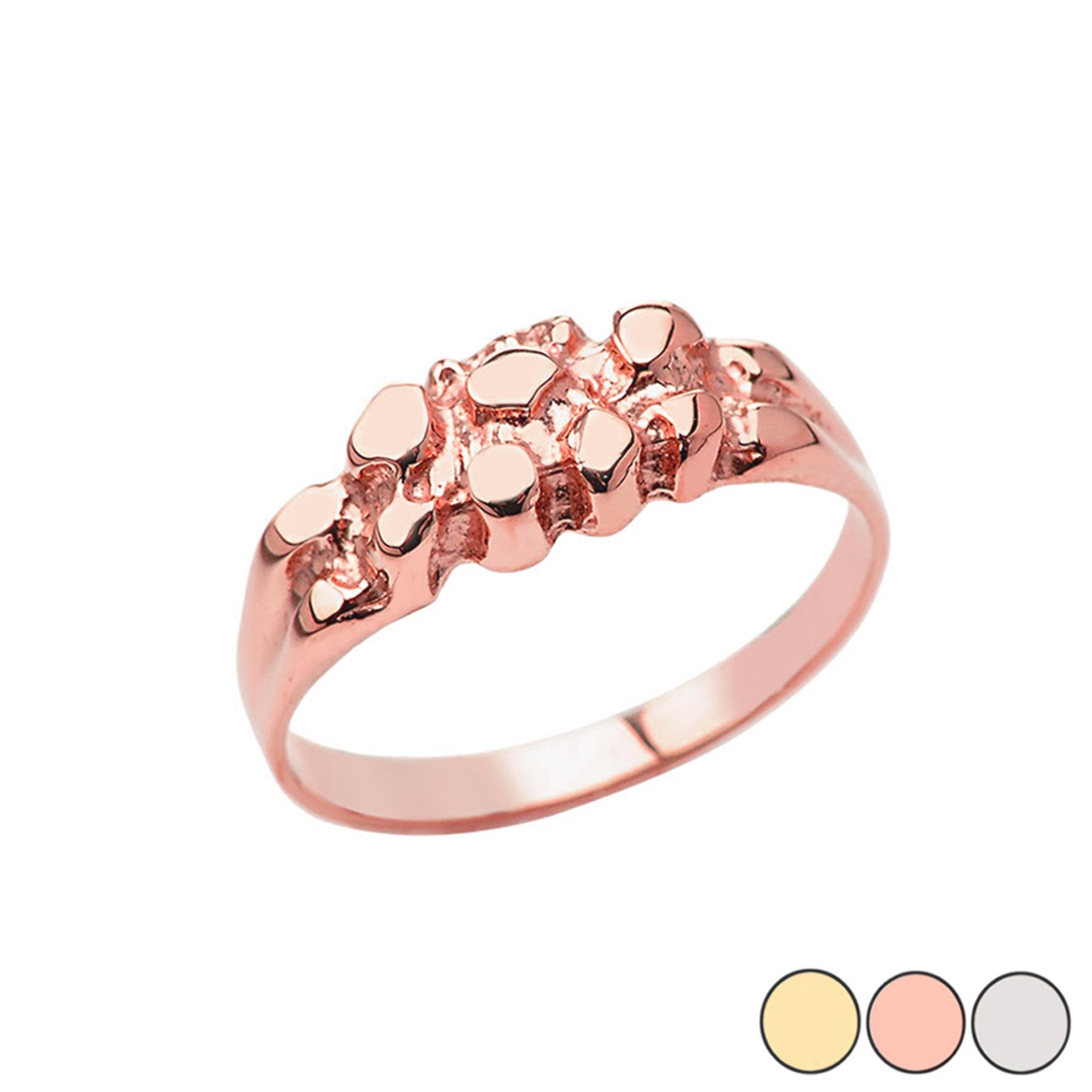 Gold Nugget Pinky Ring (Available in Yellow/Rose/White Gold)