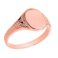 Engravable Oval Signet Ring in Silver
