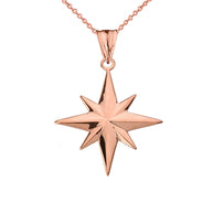 Solid Gold North Star Pendant Necklace (Available in Yellow/Rose/White Gold)