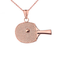 Gold Table Tennis Racket Pendant Necklace(Available In Yellow/Rose/White Gold)