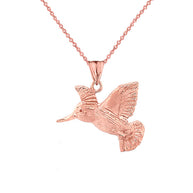 Hummingbird Pendant Necklace In Gold (Yellow/Rose/White)