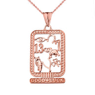 Solid Gold Ancient Egyptian Good Luck Cartouche Pendant (Available in Yellow/Rose/White Gold)