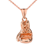 Gold Boxing Glove Pendant Necklace (Available in Yellow/Rose/White Gold)