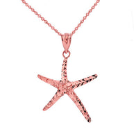 Gold Starfish Pendant Necklace (Available in Yellow/Rose/White)