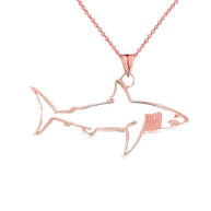 Shark Cut Out Pendant Necklace In Gold (Yellow/Rose/White)