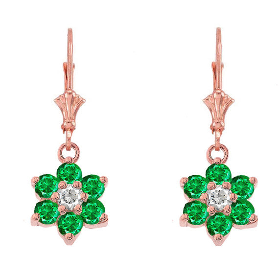 Dainty Milgrain Flower Personalized Birthstone Earring In 14K Gold