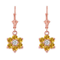 Dainty Milgrain Flower Personalized Birthstone Earring In 14K Gold