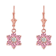 Dainty Milgrain Flower Personalized Birthstone Earring In 14K Gold