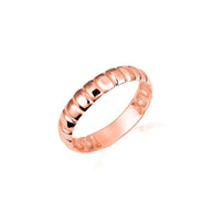 Gold Ribbed Band Ring (Available in Yellow/Rose/White Gold)