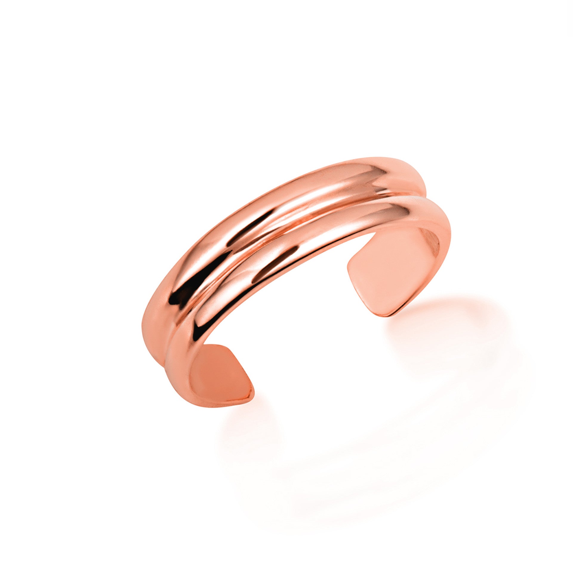 Gold Woman's Double Band Toe Ring (Available in Yellow/Rose/White Gold)