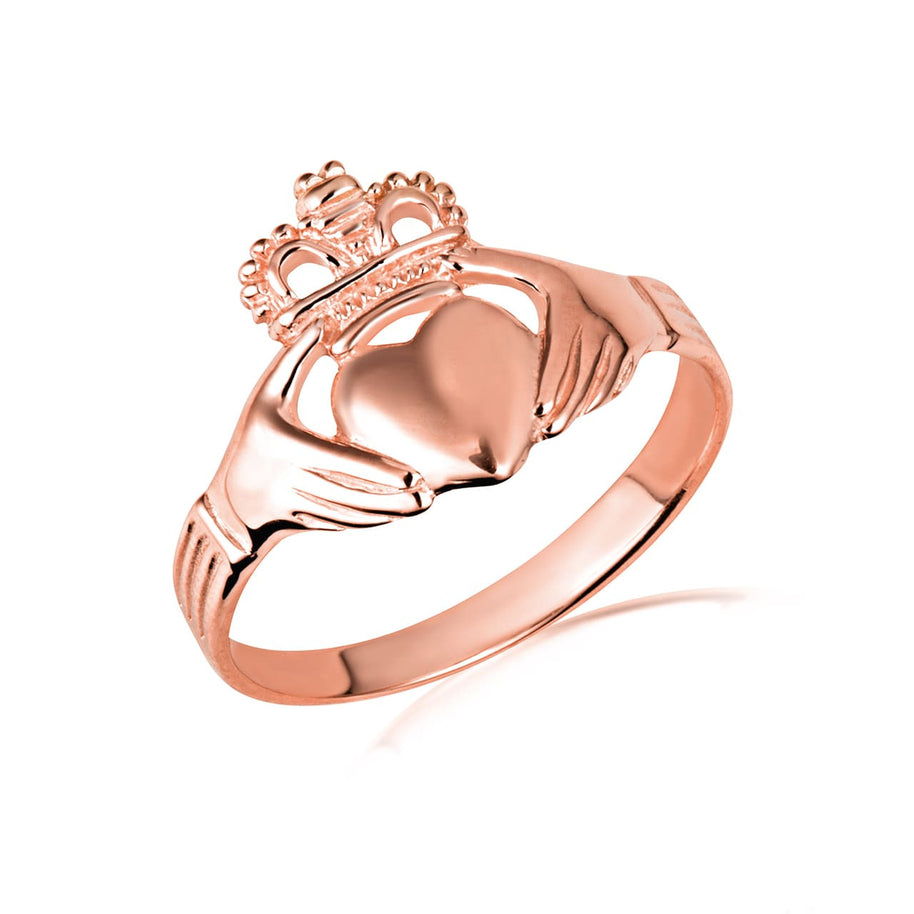 Gold Woman's Classic Claddagh Ring (Available in Yellow/Rose/White Gold
