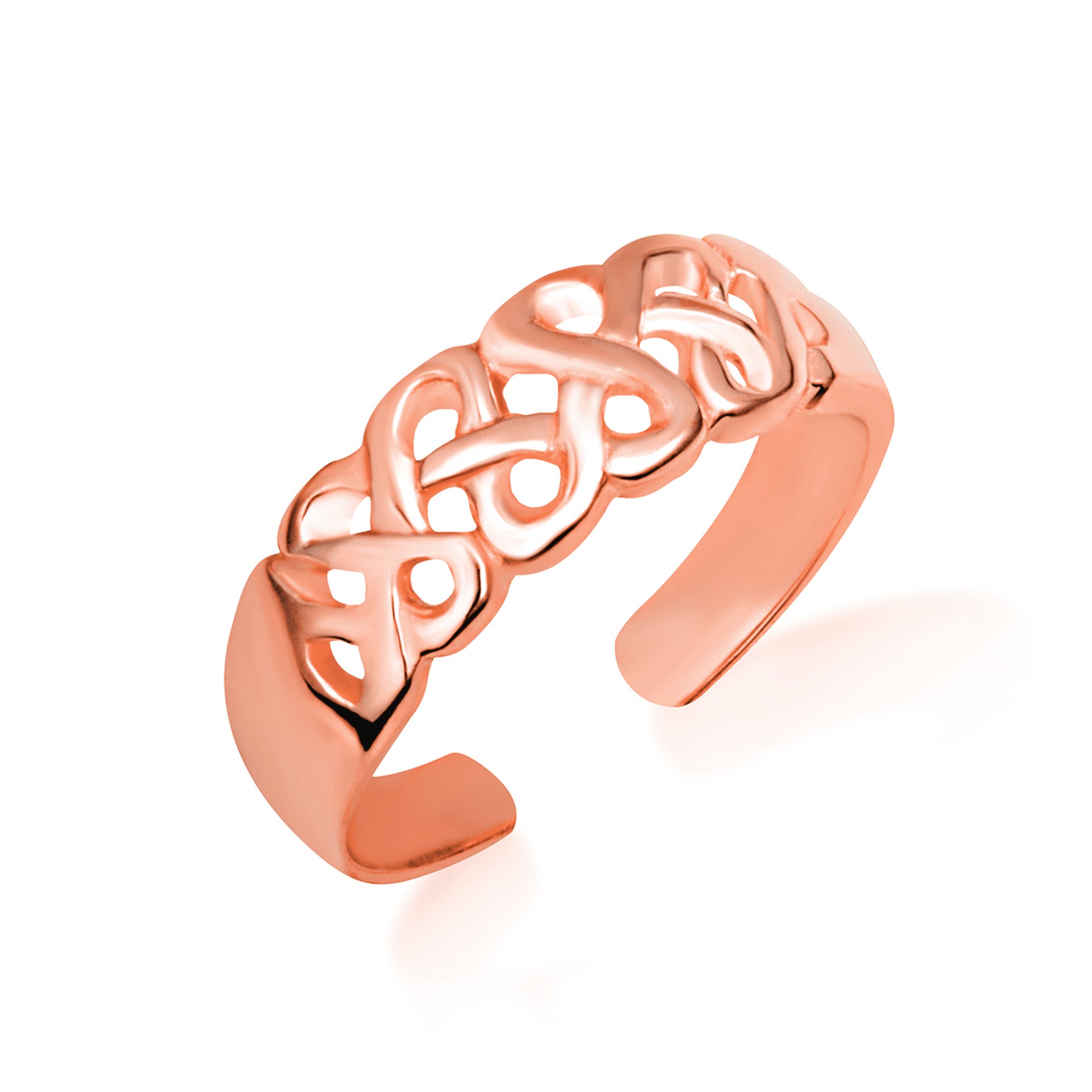 Gold Woman's Cultural Beauty Trinity Knot Toe Ring (Available in Yellow/Rose/White Gold)