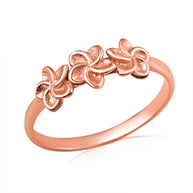 Gold Hawaiian Flower Plumeria Ring (Available in Yellow/Rose/White Gold)