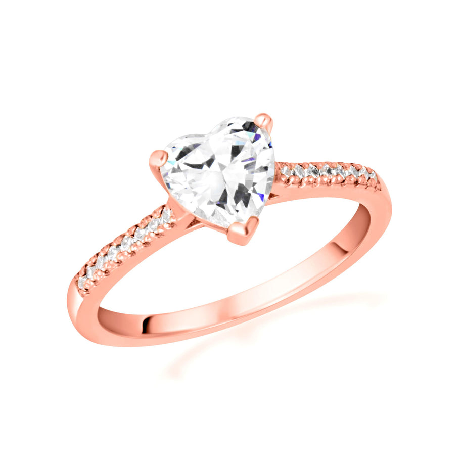 14k Gold Heart Cut Lab Grown Diamond Engagement Ring 1.13cts