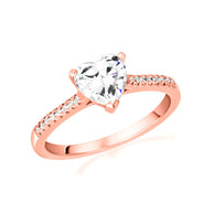 14k Gold Heart Cut Lab Grown Diamond Engagement Ring 1.13cts