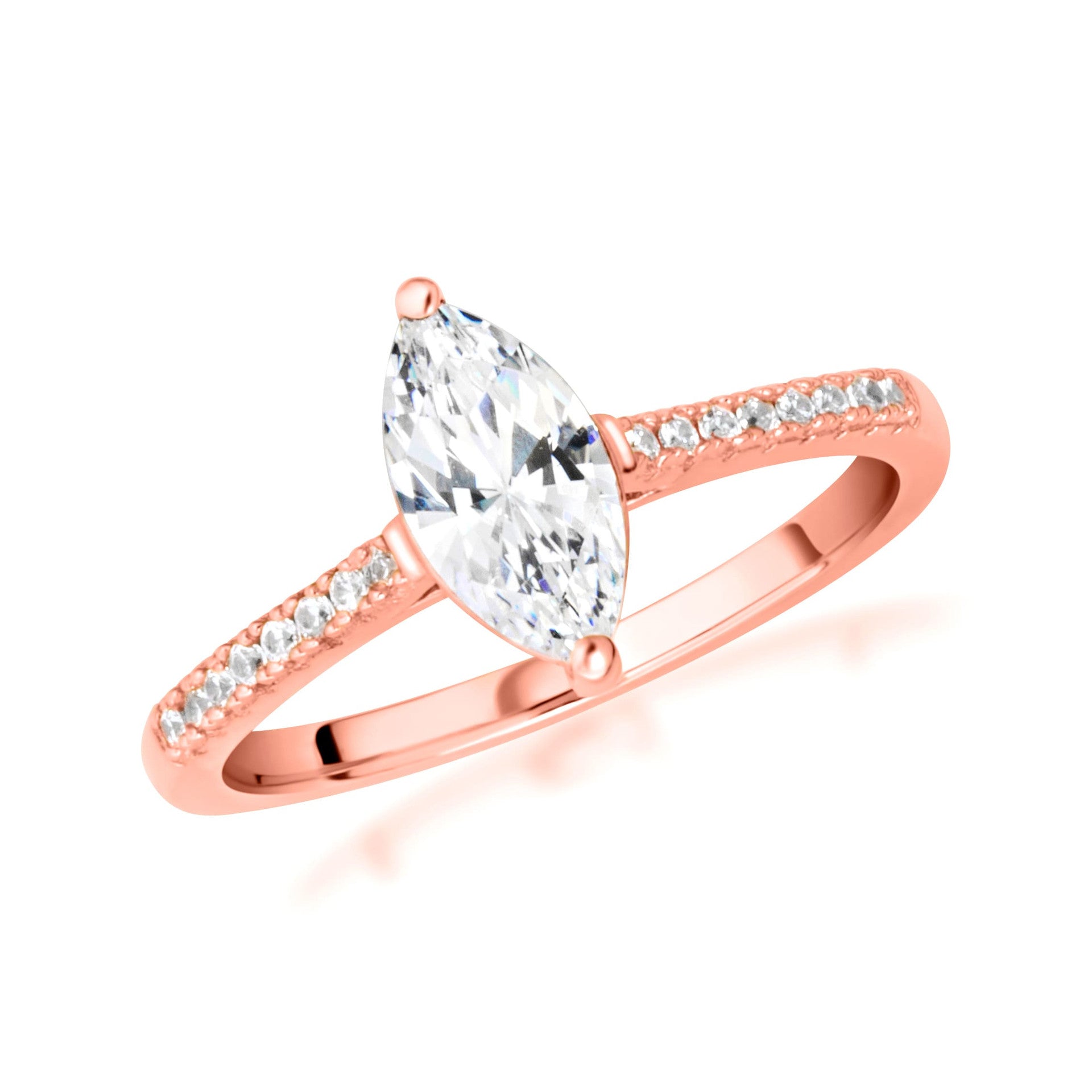 14k Gold Marquise Cut Lab Grown Diamond Engagement Ring 1.13cts