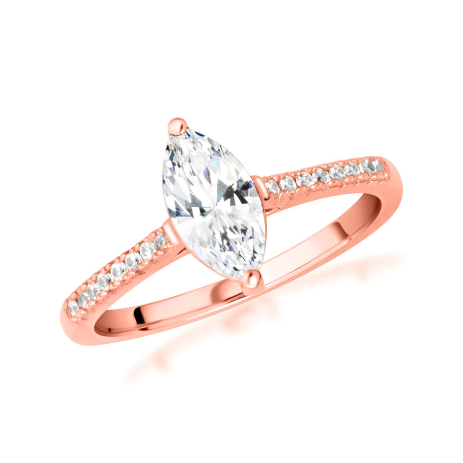 14k Gold Marquise Cut Lab Grown Diamond Engagement Ring 1.13cts