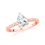 14K Gold Pear Cut Lab Grown Diamond Engagement Ring 1.13cts