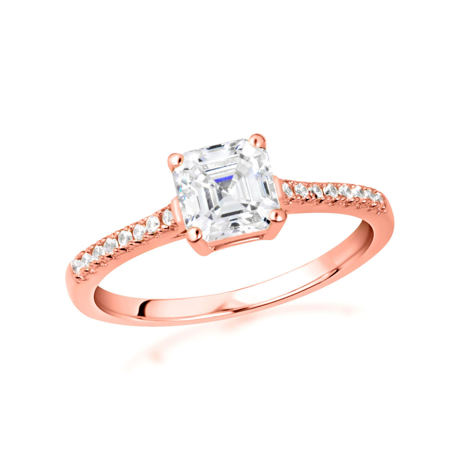 14K Gold Princess Cut Lab Grown Diamond Engagement Ring 1.13cts (Available in Yellow/Rose/White Gold)