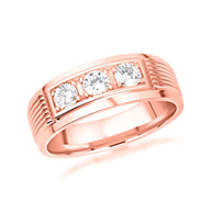 Gold Men's Lab Grown Diamond Wedding Band Engagement Ring (Available in Yellow/Rose/White Gold)