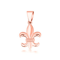 Gold French Fluer-de-lis Pendant Necklace (Available in Yellow/Rose/White Gold)