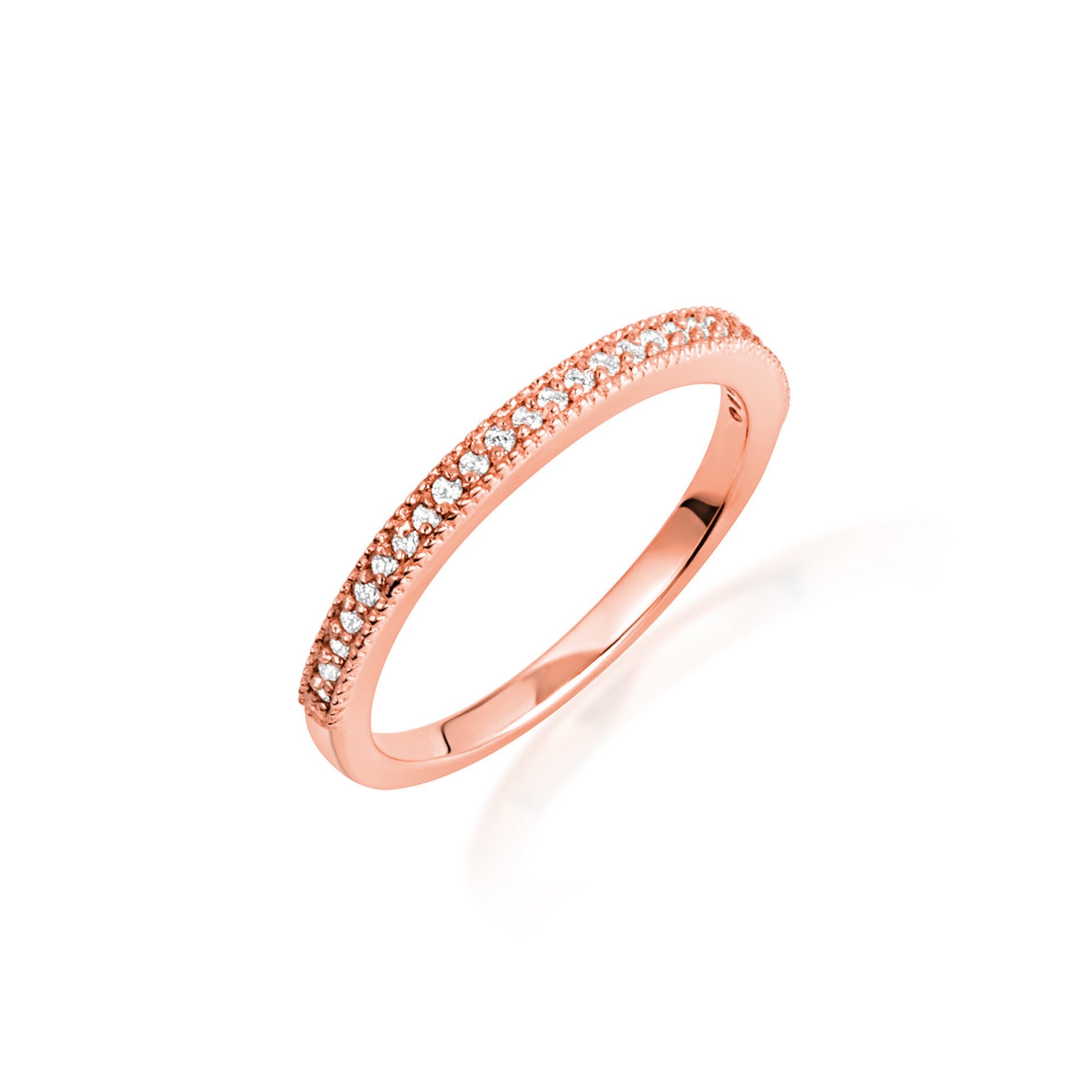 14K Gold Pave Set Lab Grown Diamond Wedding Band Ring (Available in Yellow/Rose/White Gold)
