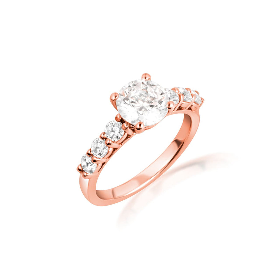 14K Gold Lab Grown Diamond Engagement Band Ring Set (Available in Yellow/Rose/White Gold)